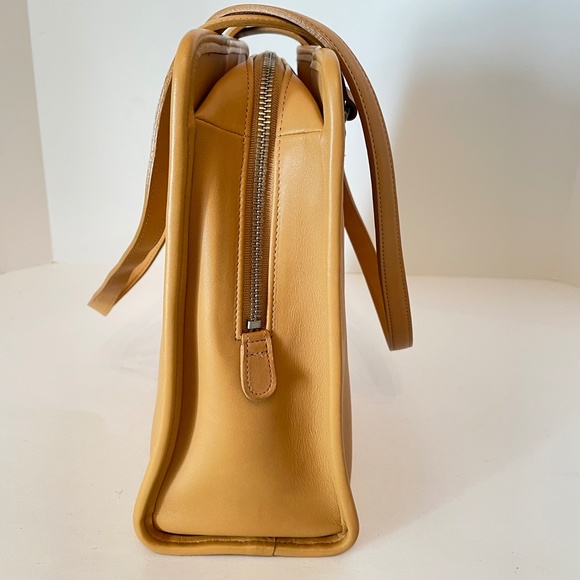 Vintage Coach Classic Compartment Tote Leather Shoulder Bag 9872 Camel USA - Picture 6 of 16